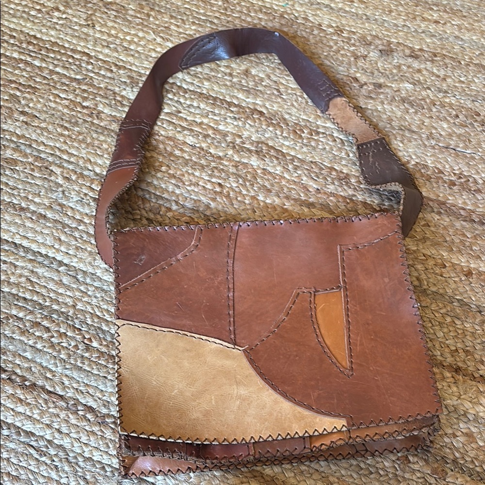Handmade leather Boho Patchwork Leather Bag